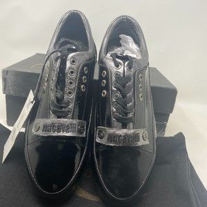 Men's Just Cavalli black patent leather sneakers